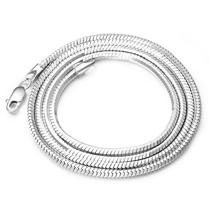Sterling Silver Plated platinum necklace chain jadoku men clavicle silver chain Korean fashion collar men and women lovers of silver - Luxe Orna
