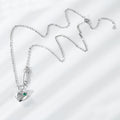 Cool Necklace Women's Fashion S925 Silver Emerald Heart Pendant Paper Clip - Luxe Orna