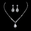 Pendant Set Chain Bride Claw Chain Rhinestone Necklace Earrings Two Piece Set - Luxe Orna