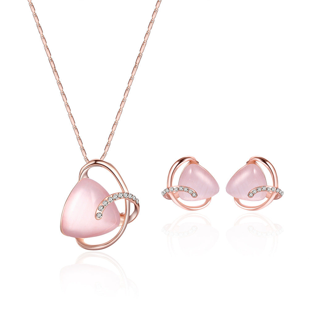Necklace And Earrings Two Piece Set Bridal Party Jewelry Set - Luxe Orna
