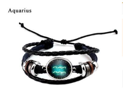 Twelve constellation glass piece couple bracelet - Luxe Orna