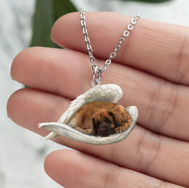 Acrylic Plane Lazy Dog Hanging Necklace - Luxe Orna