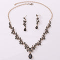 Bridal Rhinestone Zircon Earring Necklace - Luxe Orna