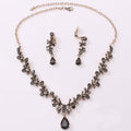 Bridal Rhinestone Zircon Earring Necklace - Luxe Orna