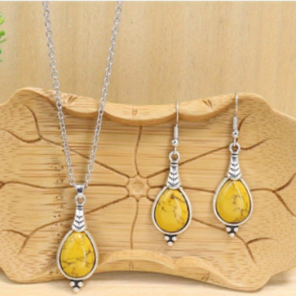 Retro Ethnic Style Earrings And Necklace Set Jewelry - Luxe Orna