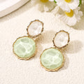 Asymmetric Light Green Creative Water Pattern Irregular Oval Earrings - Luxe Orna