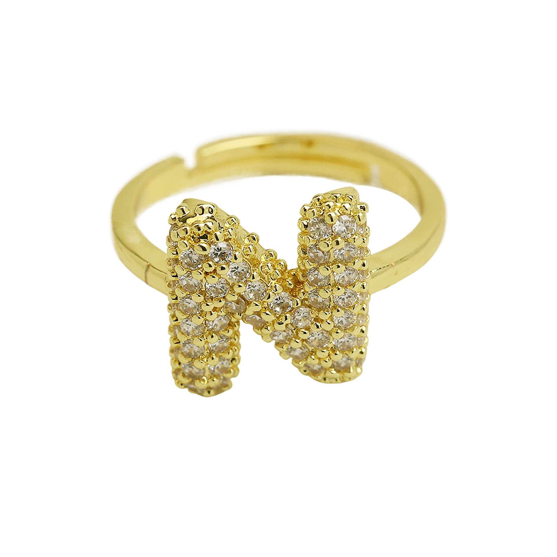Balloon Bubble Cute 26 English Letters Open Ring - Luxe Orna