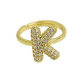 Balloon Bubble Cute 26 English Letters Open Ring - Luxe Orna