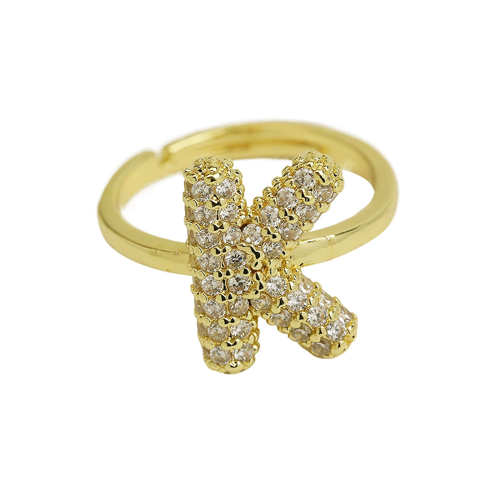 Balloon Bubble Cute 26 English Letters Open Ring - Luxe Orna