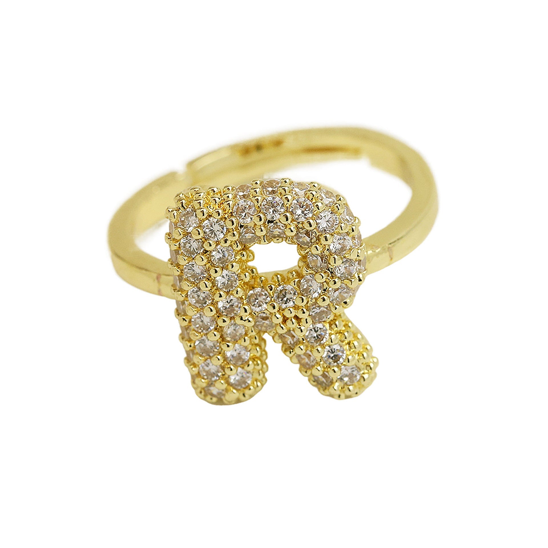 Balloon Bubble Cute 26 English Letters Open Ring - Luxe Orna