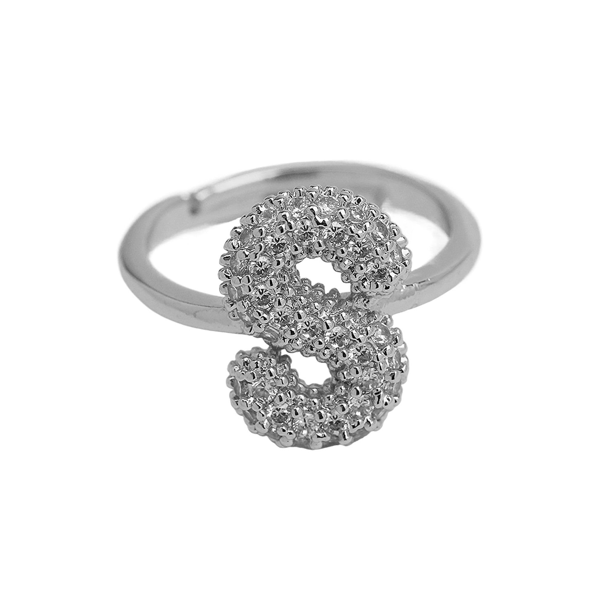 Balloon Bubble Cute 26 English Letters Open Ring - Luxe Orna