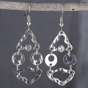 Artistic Retro Geometric Stitching Irregular Hollow-out Earrings - Luxe Orna