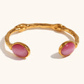 Bilateral Oval Natural Stone Open Irregular Bracelet - Luxe Orna