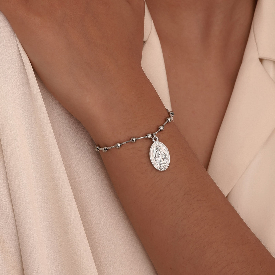 Cross Oval Stainless Steel Bracelet - Luxe Orna