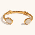 Bilateral Oval Natural Stone Open Irregular Bracelet - Luxe Orna