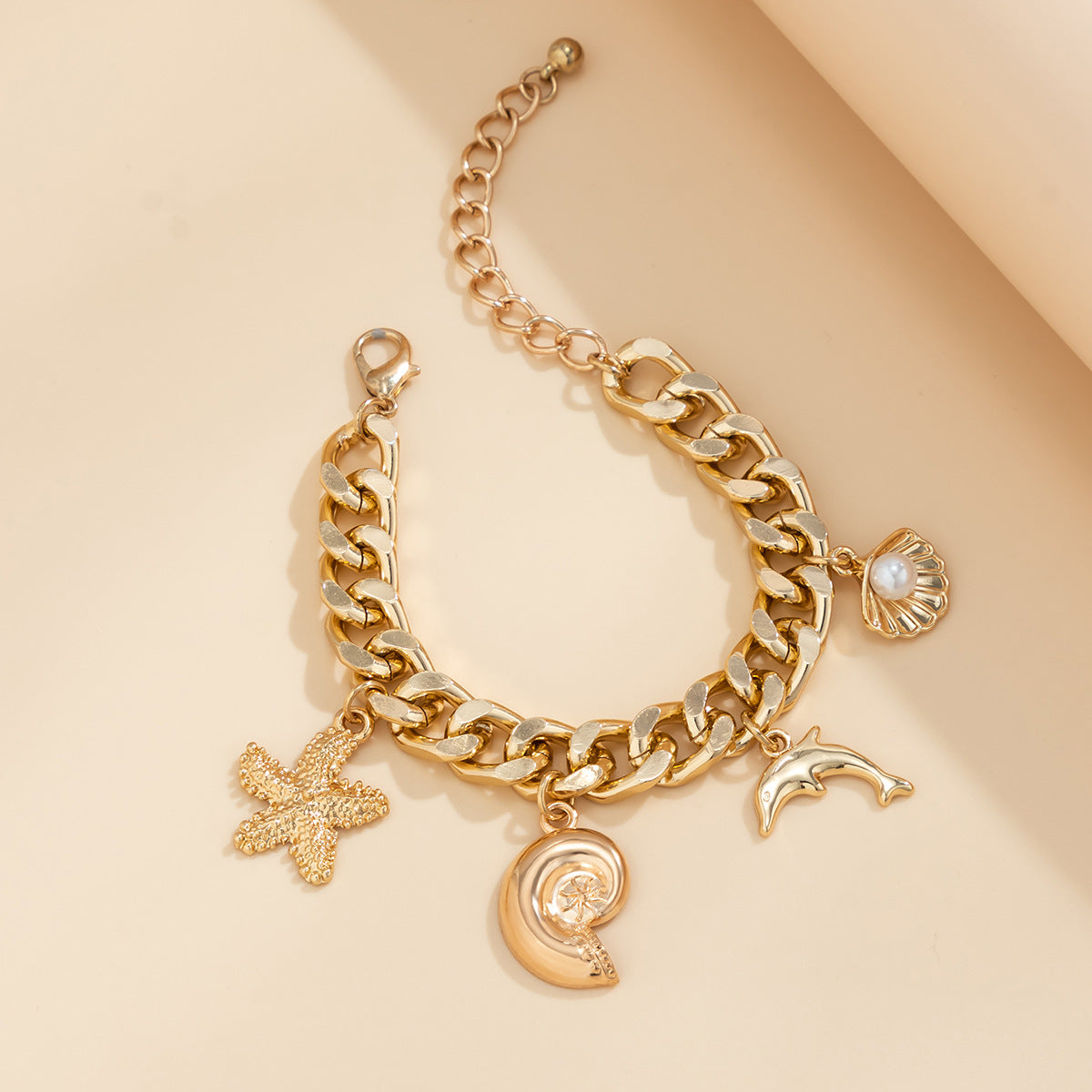 Creative Boho Conch Dolphin Starfish Pendant Choker Necklace Bracelets Women Trendy Vintage Tassel Chain Grunge Jewelry Fashion Jewelry - Luxe Orna