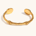 Bilateral Oval Natural Stone Open Irregular Bracelet - Luxe Orna