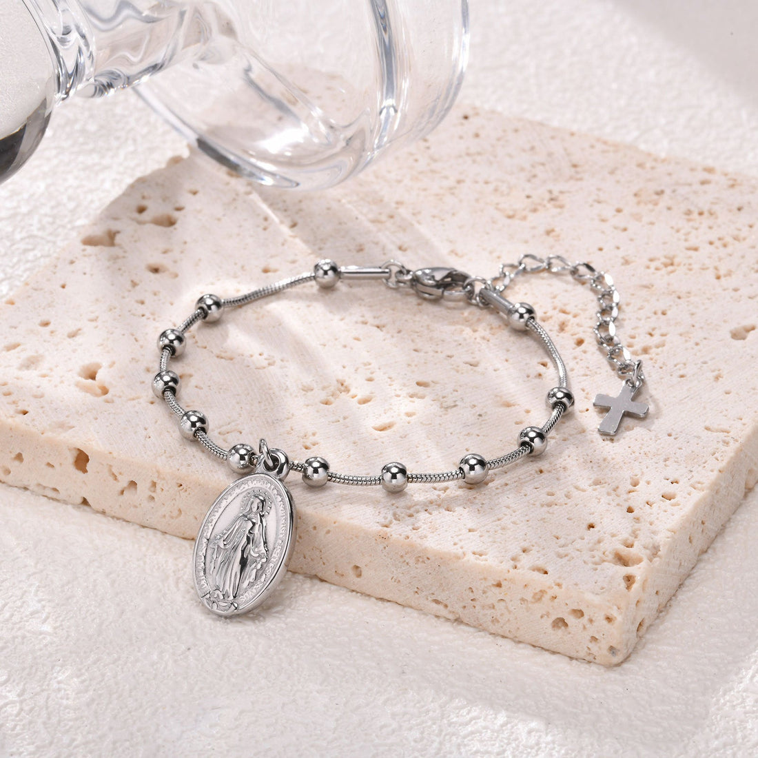 Cross Oval Stainless Steel Bracelet - Luxe Orna