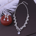 Bridal Rhinestone Zircon Earring Necklace - Luxe Orna