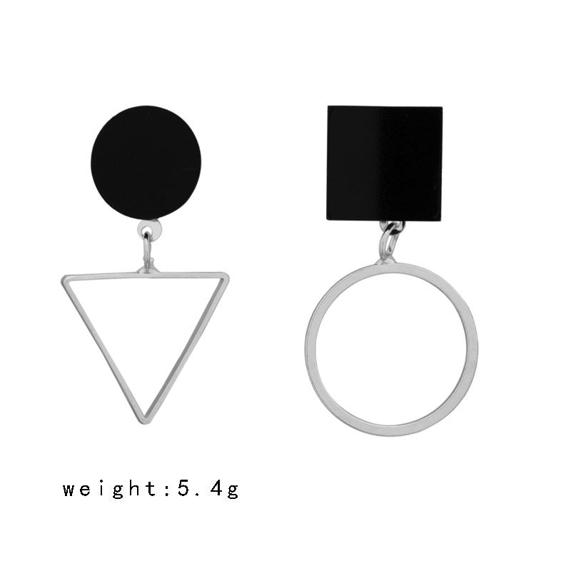 Asymmetric Geometric Round Triangle Earrings - Luxe Orna