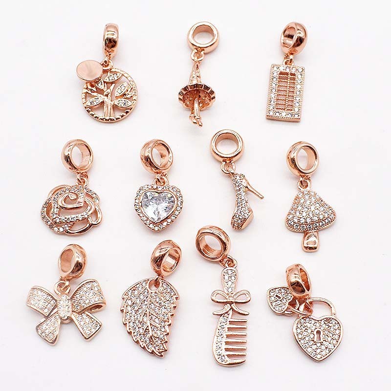 Copper Plating 14K Gold Large Hole Spacer Bead Can String Leather Rope Bracelet Pendant - Luxe Orna