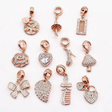 Copper Plating 14K Gold Large Hole Spacer Bead Can String Leather Rope Bracelet Pendant - Luxe Orna